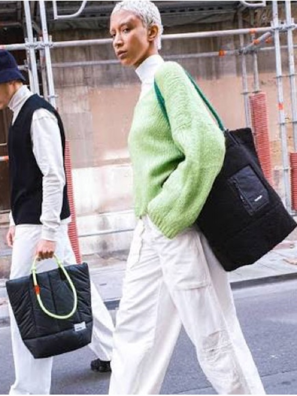 Topologie Quilted Puffer Tote in Gray - Picture 9 of 10